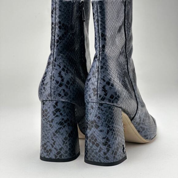 Sam Edelman blue snake skin print leather square‎ heel boot size 10 - Picture 3 of 6